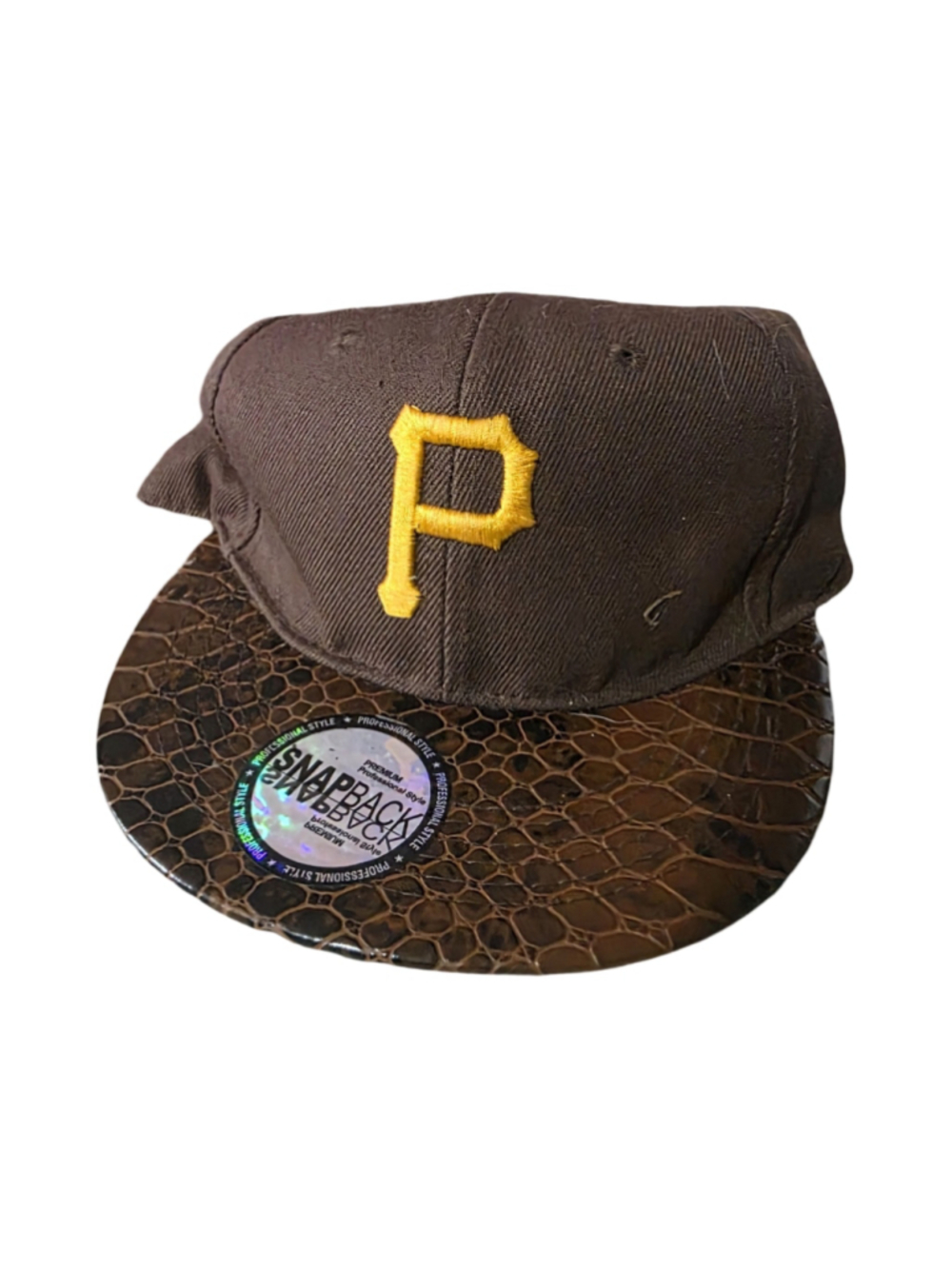 Men's Unbranded Brown and Yellow P Logo Snapback Hat One Size